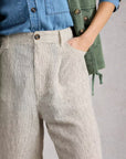 Tia Wide Leg Linen Crop Pant