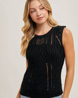 Sheer Open Knit Sweater Tank