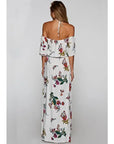 Floral Halter Neck Off the Shoulder Maxi Dress