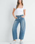 Med Wash Barrel Jean w/ Seams