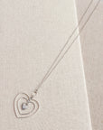 Silver Rhinestone Heart Necklace