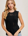 Sheer Open Knit Sweater Tank