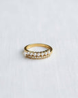 Vintage Geometric Ring with Pearl Accent