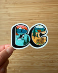 'BC' - British Columbia retro postcard style sticker