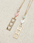 Stone with Shell & Heart Bar Necklace