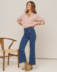 Victorine 6 Button Wide Leg Jeans