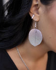 Silver Real Leaf Earrings