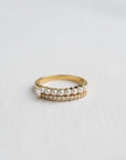 Vintage Geometric Ring with Pearl Accent