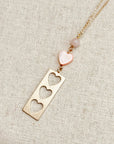 Stone with Shell & Heart Bar Necklace