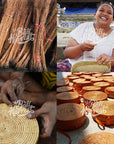 Round Ata Rattan Bag (Brown Braided)