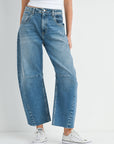 Med Wash Barrel Jean w/ Seams