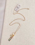 Gold Abalone Bar Pendant Necklace