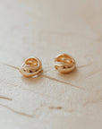 Gold Dome Hoops 18k Filled Chunky Minimal Earrings