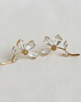 Floral Zircon Stud Earrings