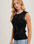 Sheer Open Knit Sweater Tank