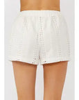 Embroidered Floral Eyelet Side Pocket Shorts