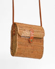 Rattan Bag Purse Wallet Clutch (Envelope Brown)