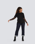 Jessica Laura T Shirt with Lace Sleeves