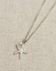 Silver Starfish Charm Freshwater Pearl Necklace