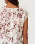 Floral Lace Trim Scoop Neck Boxy Top
