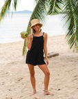 Black Romper with Adjustable Straps