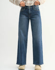 Mid Rise Slim Wide Leg