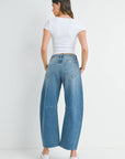 Med Wash Barrel Jean w/ Seams