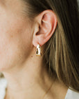 Drop Hoops Gold Bold Lightweight Everyday Earrings