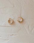 Gold Dome Hoops 18k Filled Chunky Minimal Earrings