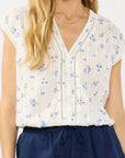 Button Down Lace Trim Top