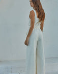 Cotton Scoop Neck Sleeveless Wide Leg Jumpsuit