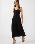 V-Neck Ruched Button Down Maxi Dress