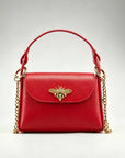 Bee Happy Mini Leather Crossbody Bag with Gold Bee Clasp