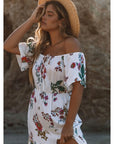 Floral Halter Neck Off the Shoulder Maxi Dress