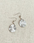 Hammered Teardrop & Freshwater Pearl Dangle Earrings