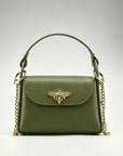 Bee Happy Mini Leather Crossbody Bag with Gold Bee Clasp