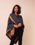 Camel & Charcoal Cape One Size