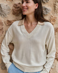 Yaya V-Neck W/Collar Sweater