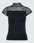 Vanessa Short Sleeve High Neck - Black