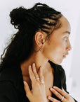 Dottie Rectangle Huggies - Sterling Silver Hoop Earrings