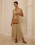 Ata Vine Rattan Box Handbag with Diamond Pattern