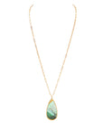 Stone Teardrop Pendant Necklace