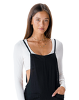 Black Romper with Adjustable Straps