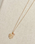 Rose Quartz Tree of Life Heart Charm Necklace