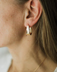 Drop Hoops Gold Bold Lightweight Everyday Earrings