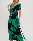 Floral Print Wrap Maxi Dress