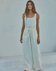 Cotton Scoop Neck Sleeveless Wide Leg Jumpsuit