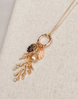 Gold Blush Pearl Cypress Branch Necklace