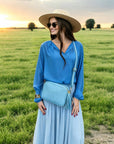 Borsa a tracolla in vera pelle Made in italy : Oliva