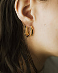 Drop Hoops Gold Bold Lightweight Everyday Earrings